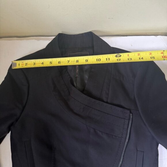 BCBG MAXAZRIA NEW Silk Cotton Bolero Crop Side Zip Jacket Blazer Preppy Pocket S - Picture 14 of 16